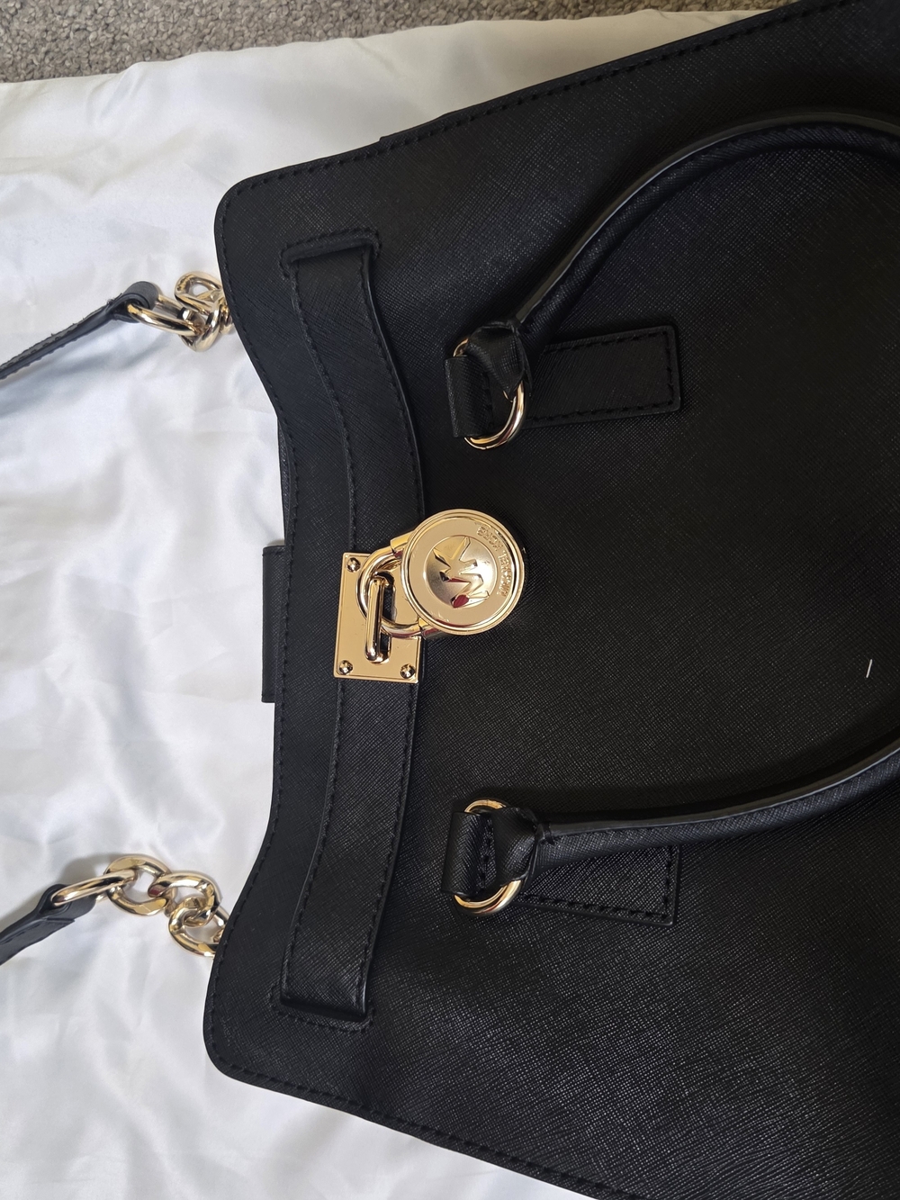 Michael Kors Black Tote with Gold Hardware